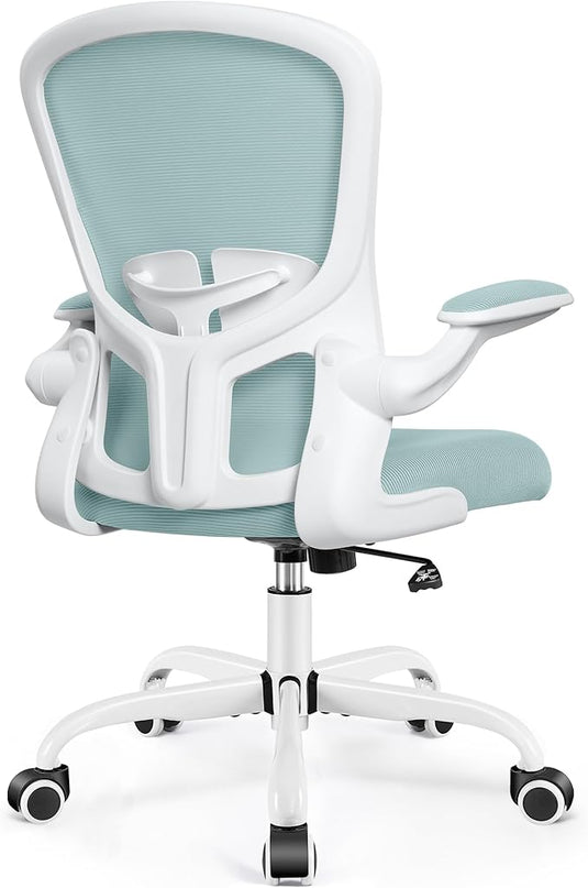 FelixKing Office Chair, Ergonomic Desk Chairs with Wheels Home Mesh Chair Adjustable Lumbar Support and Height, Ergo Chair for Working Gaming Use (Light Blue) - LeafyLoom