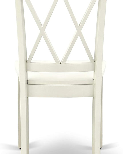 East West Furniture NDCL3-LWH-W Norden 3 Piece Modern Set Contains a Rectangle Wooden Table with Dropleaf and 2 Dining Chairs, 30x48 Inch, Linen White - LeafyLoom