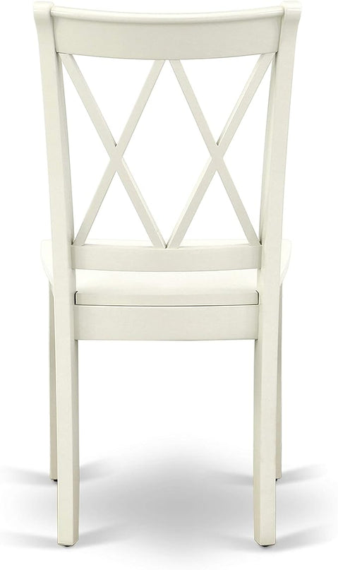 East West Furniture NDCL3-LWH-W Norden 3 Piece Modern Set Contains a Rectangle Wooden Table with Dropleaf and 2 Dining Chairs, 30x48 Inch, Linen White - LeafyLoom