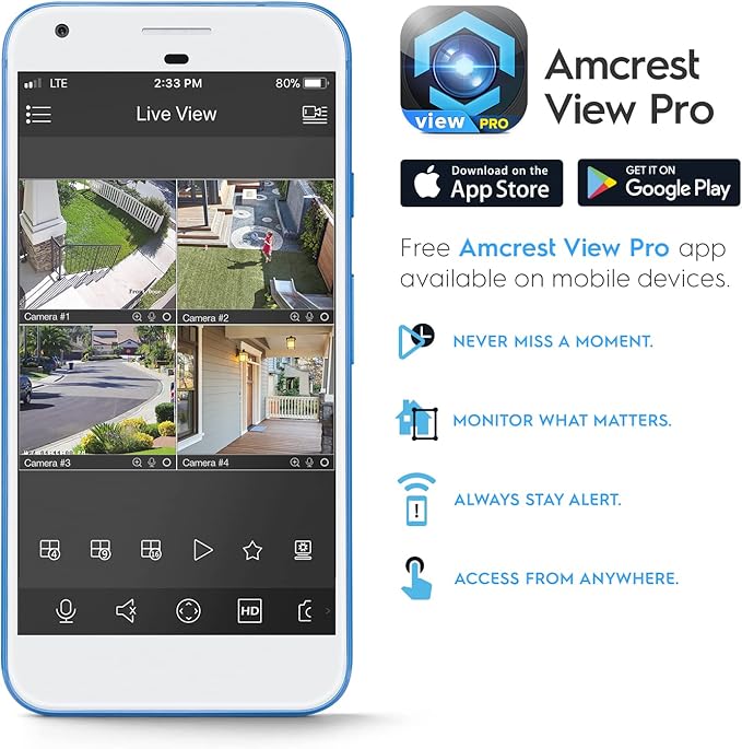 Amcrest 5MP POE Camera, Outdoor Vandal Dome Security POE IP Camera, 5-Megapixel, 98ft NightVision, 2.8mm Lens, IP67, IK10 Resistance, MicroSD 256GB (Sold Separately), Cloud, NVR (IP5M-D1188EB-28MM) Amcrest