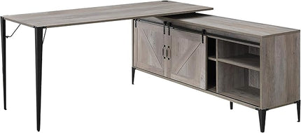 NicBex Kimberly-DW-00033-LWJ Home Office Desks, 65"x65"x31", Oak - LeafyLoom