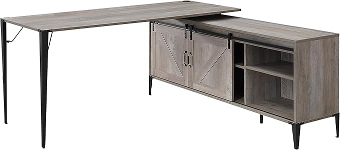 NicBex Kimberly-DW-00033-LWJ Home Office Desks, 65"x65"x31", Oak - LeafyLoom