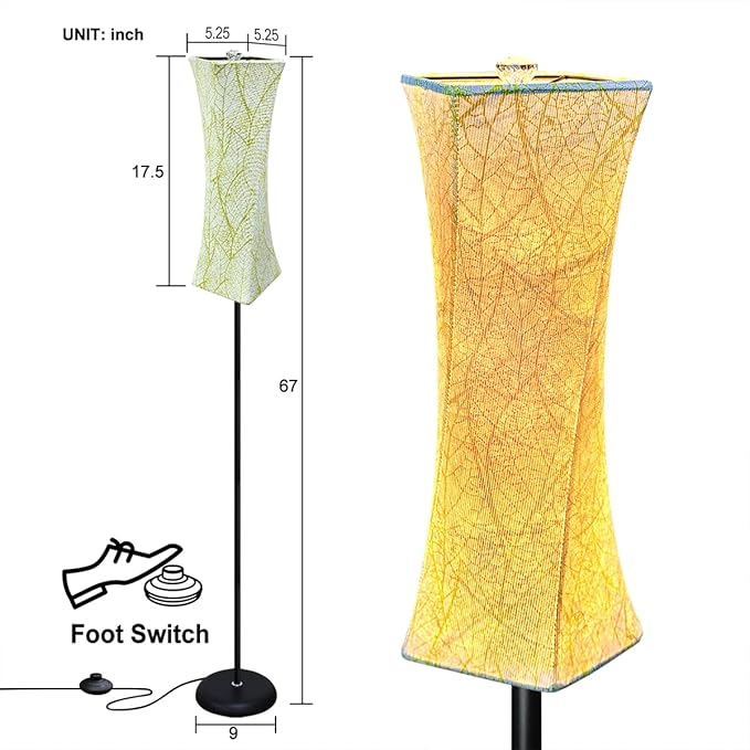 WORLD WIN Floor Lamp for Living Room, Tall Floor Lamp Standing Lamps for Bedrooms, Stepless Dimmable Modern Floor Lamp for Office Kids Room - LeafyLoom