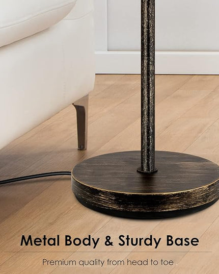 BoostArea Torchiere Floor Lamp Antique Bronze, 24W Super Bright LED Standing Lamp, 3000K Dimmable Pole Lamp with Rotary Switch, 70 Inch Tall Metal Modern Floor Lamps for Living Room/Bedroom/Office/Den - LeafyLoom