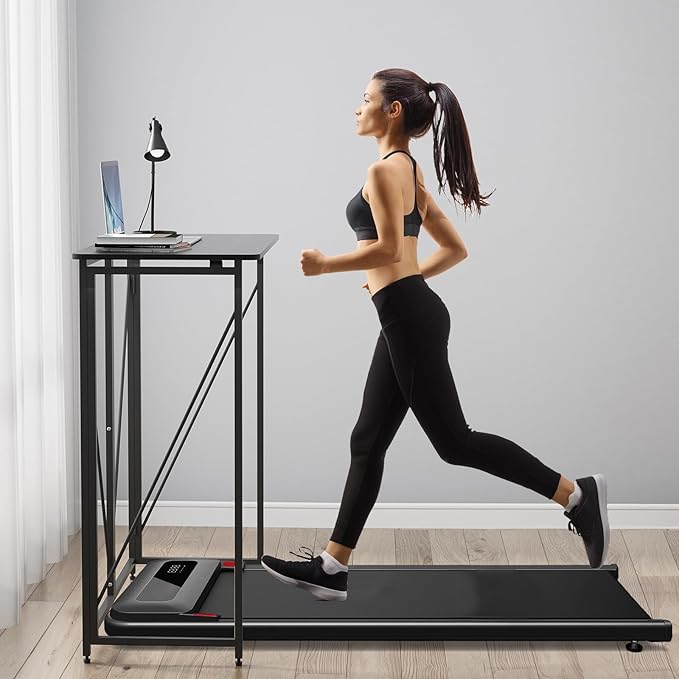 39.37" Folding Standing Desk, Small Laptop Stand Up Desk for Sitting or Standing, No Assembly Needed Folding Desk, Portable Standing Desk, Tall Foldable Desk for Home, Office, Small Spaces (Black) - LeafyLoom