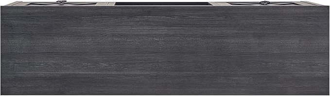 Henn&Hart Rectangular TV Stand with Crystal Fireplace for TV's up to 65" in Charcoal Gray, Electric Fireplace TV Stands for the Living Room - LeafyLoom