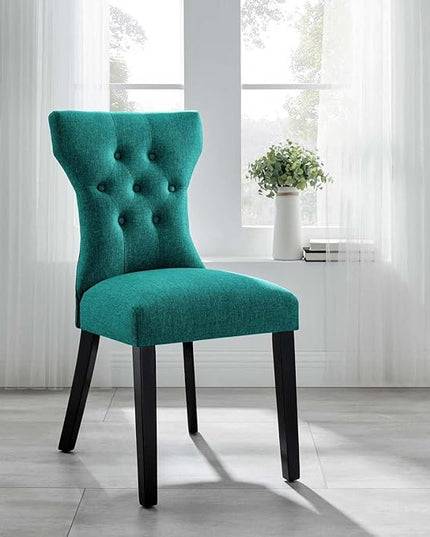 Modway Silhouette Chair, Teal 24.5 x 18 x 36 - LeafyLoom