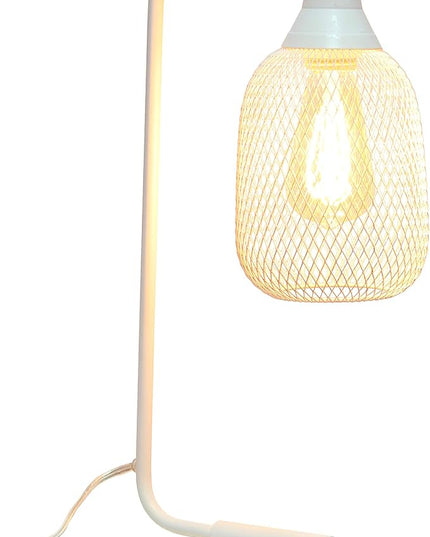 Elegant Designs LD1060-WHT Mesh Wire Table Lamp, Matte White - LeafyLoom