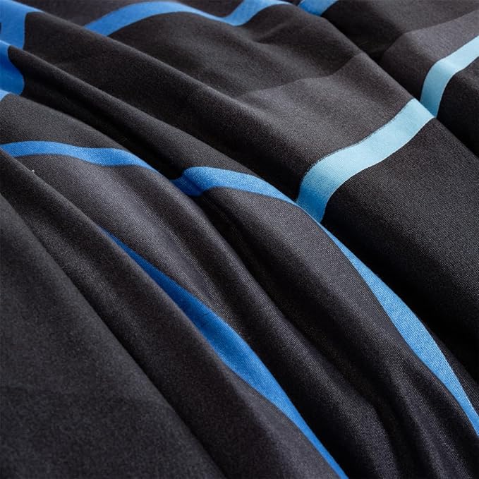 NTBED 3D Geometric Comforter Set for Boys Kids, Irregular Diamond Pattern Lightweight Microfiber Bedding Sets All Season (Dark Blue, Twin) - LeafyLoom