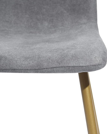 FurnitureR Dining Chairs Set of 4, Upholstered Terry Fabric Accent Side Chair Armless Mid-Back with Metal Legs for Living Room Kitchen Dining Room, Dark Grey - LeafyLoom