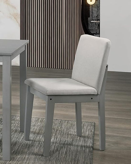 NicBex Dining Table Set for 4 Kitchen Table Set 5Pc Dining Room Set Dining Table 4 Chairs Fabric Chair Seat Kitchen Breakfast Dining Room Furniture for Living Room, Gray+Beige - LeafyLoom