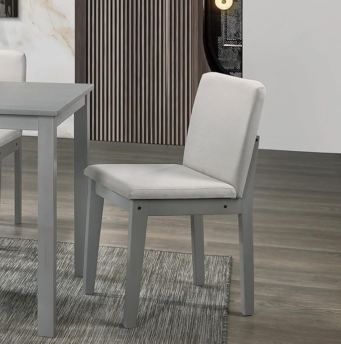 NicBex Dining Table Set for 4 Kitchen Table Set 5Pc Dining Room Set Dining Table 4 Chairs Fabric Chair Seat Kitchen Breakfast Dining Room Furniture for Living Room, Gray+Beige - LeafyLoom