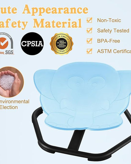Spinning Chair for Autistic Kids Sit and Spin Chair for Kids Swivel Sensory Chair Elephant Spinning Seat Autism Sensory Chair Items for Sensory Room Training Balance Body Coordination - LeafyLoom