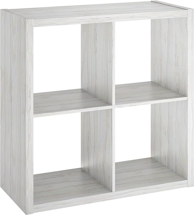 ClosetMaid 4550 Decorative Open Back 4-Cube Storage Organizer, Bleached Walnut - LeafyLoom