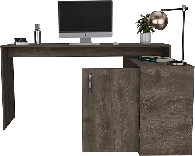 NicBex Kimberly-DW-00203-LWJ Home Office Desks, 59.64"x45.86"x30.11", Dark Brown - LeafyLoom