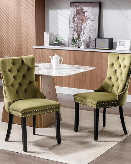 NicBex Haerin-SD-00101-LWJ Dining Chairs, 25.5"x19.7"x37.4", Olive Green - LeafyLoom