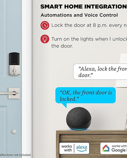 Kwikset Halo Wi-Fi Smart Lock, Keyless Entry Door Deadbolt, Geofence Auto-Unlock, Grade AAA Certified, No Hub Easy Install, Satin Nickel Lifetime Finish Warranty, Touchscreen Kwikset