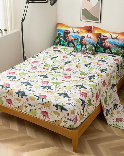 ADASMILE A & S Dinosaur Comforter Full Size for Boys Dinosaur Bedding Set for Kids 6 Pieces Dinosaur Comforter Set with Sheets Bed in A Bag T-Rex Dinosaur Comforter and Sheets Set for Home Decor - LeafyLoom