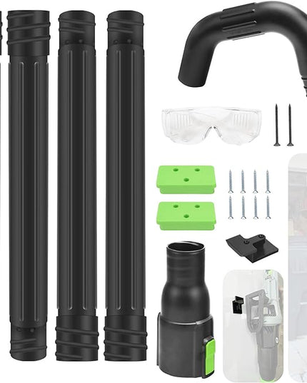 Gutter Cleaning Attachment Replaces AGC1000 Cleaning Kit & Mounting Bracket Kit for EGO 530CFM 580CFM 575CFM 650CFM 615CFM LBX6000, W/Battery Holders - Easily Clear Leaves And Debris From Gutters - LeafyLoom