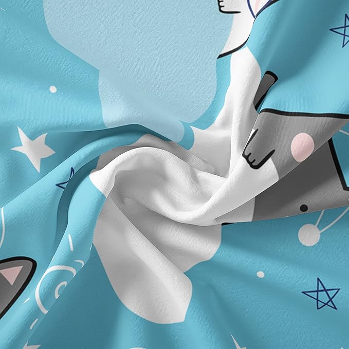 Cat Comforter King Size,Blue Cloud Cats Comforter Set for Kids Teens Girls Boys,3Pcs Bedding Set Printed Comforter with 2 Pillowcases,Down Alternative,Soft and Lightweight，King Size - LeafyLoom