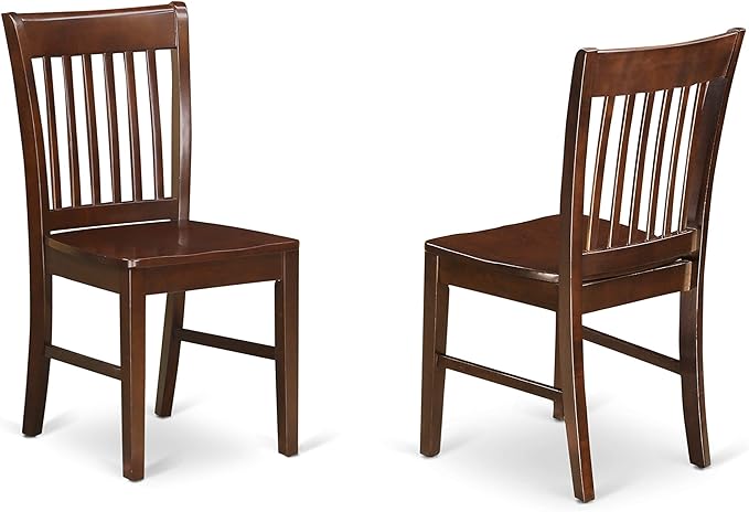 East West Furniture NOFK7-MAH-W 7 Piece Room Set Consist of a Rectangle Wooden Table with Butterfly Leaf and 6 Kitchen Dining Chairs, 32x54 Inch - LeafyLoom