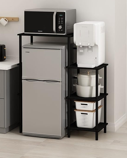 Furinno Turn-N-Tube Toolless Kitchen Storage Shelf Tall, Americano/Black - LeafyLoom