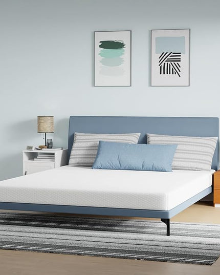 FDW California King Mattress 6 inch Gel Memory Foam Mattress Medium Firm Mattresses for Cool Sleep Relieving Pressure Relief CertiPUR-US Certified Mattress in a Box - LeafyLoom