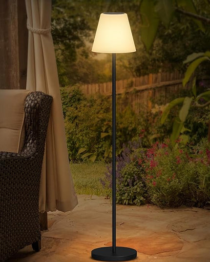 Solar Floor Lamp Indoor&Outdoor Lamps for Patio, IP44 Waterproof USB Rechargeable Indoor Cordless Floor Lamp with Light Sensor, Dimmable Warm White+RGB LED Outdoor Floor Lamp for Lawn Yard Garden - LeafyLoom