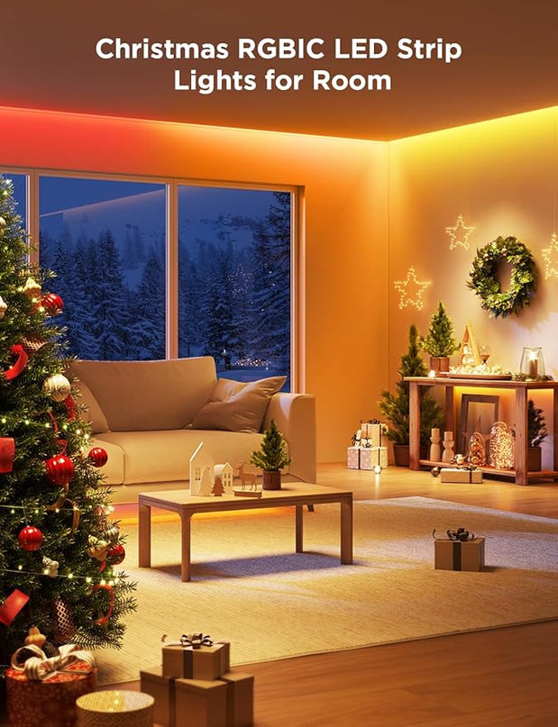 Govee 65.6ft RGBIC LED Strip Lights, Color Changing LED Strips, App Control via Bluetooth, Smart Segmented Control, Multiple Scenes, Enhanced Music Sync LED Lights for Bedroom, Home Decor (2 X 32.8ft) Govee