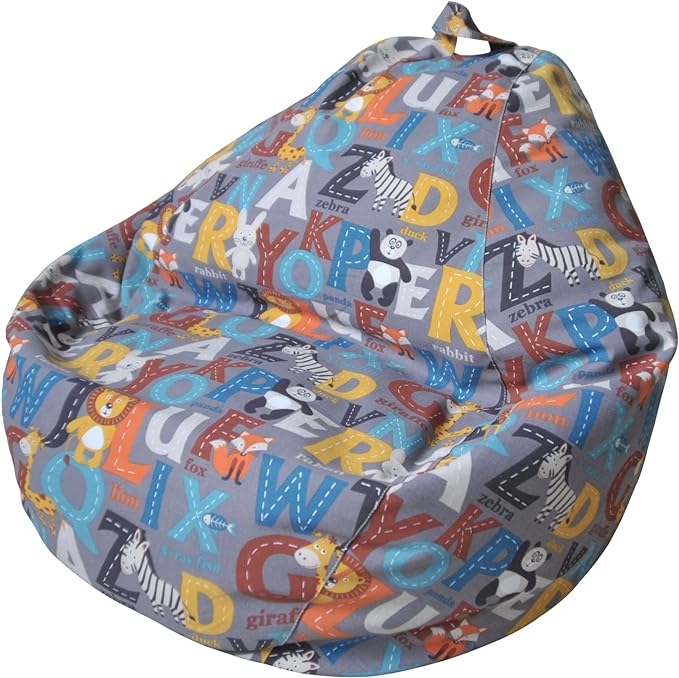 YuppieLife Kids Animal Storage Bean Bag Cover（No Filling Extra Large stuff'n Sit|Toy Organizer|Carrying Handle|Available for Kids and Teenager（38“,Letter） - LeafyLoom
