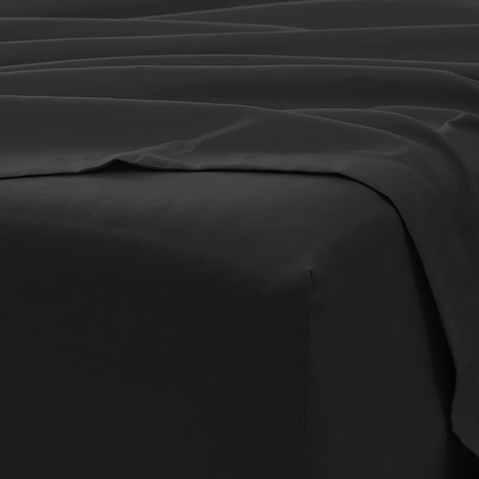 Linen Market Bed Sheets for Twin Size Bed (Black) - Sleep Better Than Ever with These Soft and Cooling Twin Sheets - Deep Pocket Fits 16" Thick Beds - 3 Piece Twin Sheet Set - LeafyLoom