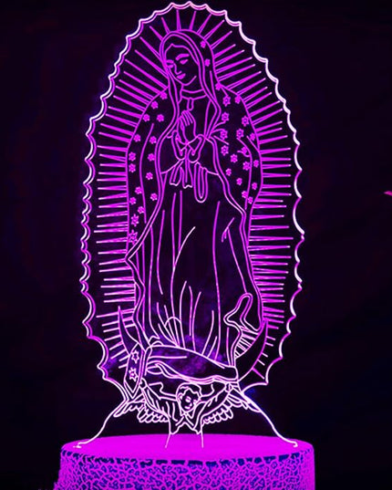 3D The Virgin Mary Night Light Table Desk Optical Illusion Lamps 7 Color Changing Lights LED Table Lamp Xmas Home Birthday Children Kids Decor Toy Gift - LeafyLoom