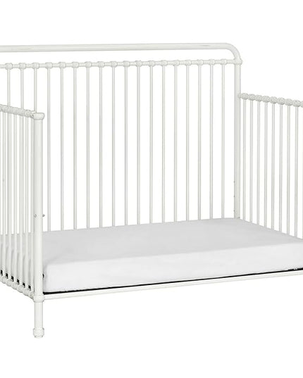 Namesake Winston 4-in-1 Convertible Metal Crib in Washed White, Greenguard Gold Certified - LeafyLoom
