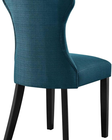 Modway Silhouette Modern Tufted Upholstered Fabric Parsons Kitchen Room, One Dining Chair, Azure - LeafyLoom