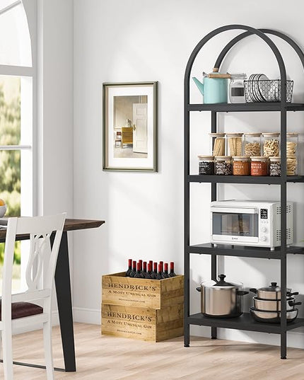 Tribesigns 4-Tier Open Bookshelf, 70.8" Wood Bookcase Storage Shelves with Metal Frame, Freestanding Display Rack Tall Shelving Unit for Office, Bedroom, Living Room, Easy Assembly (Black, 1PC) - LeafyLoom