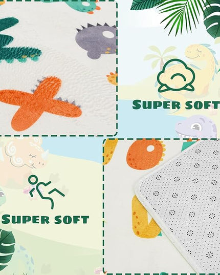 Kids Rug for Playroom,78.7 X 59 Inch Dinosaur Kids Play Mat ABC Classroom Rug,Non-Slip Cute Alphabet Rug Soft Kids Floor Mats Carpet,Toddler Baby Playroom Mat for Kids Room Classroom Playroom - LeafyLoom