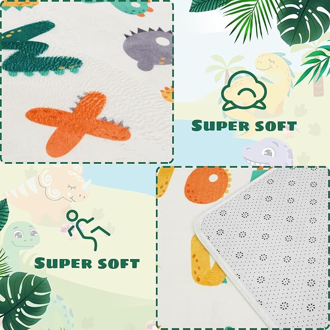 Kids Rug for Playroom,59 X 39.3 Inch Dinosaur Kids Play Mat ABC Classroom Rug,Non-Slip Cute Alphabet Rug Soft Kids Floor Mats Carpet,Toddler Baby Playroom Mat for Kids Room Classroom Playroom - LeafyLoom