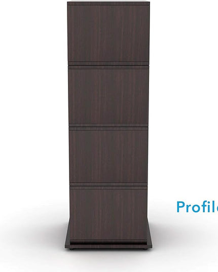 Atlantic 4 Tier Rotating Cube Espresso - LeafyLoom