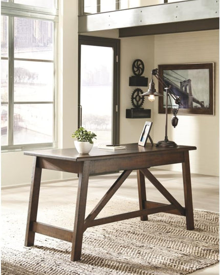 Signature Design by Ashley Baldridge Rustic Home Office Desk, Distressed Brown - LeafyLoom