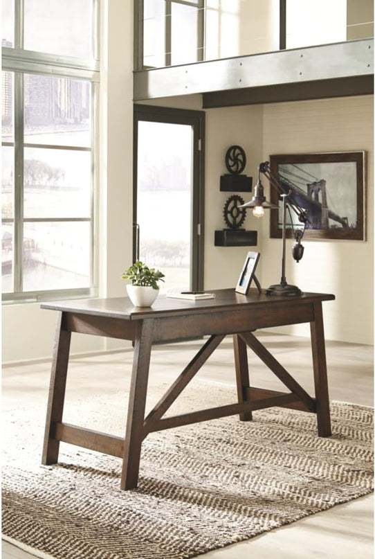 Signature Design by Ashley Baldridge Rustic Home Office Desk, Distressed Brown - LeafyLoom