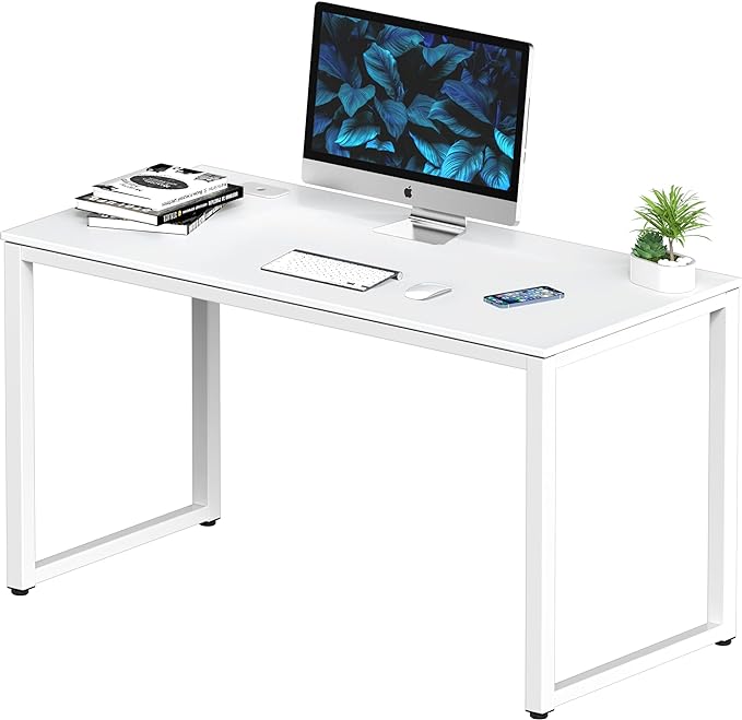 SHW 48" Home Office Computer Desk, 24" Deep, White - LeafyLoom