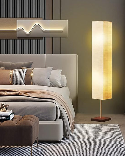 Floor Lamp for Living Room, Led Floor Lamp Column Floor Lamp Standing Lamp Corner Floor Lamp Modern Floor Lamp for Bedroom, Office& Living Room-Beige(Bulbs Included) - LeafyLoom