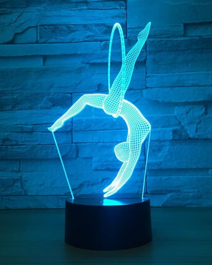 Gymnastics 3D Optical Illusion Lamp 7 Colors Change Timing Remote Control and Touch Button LED Table Desk Lamp for Home Bedroom Decoration - LeafyLoom
