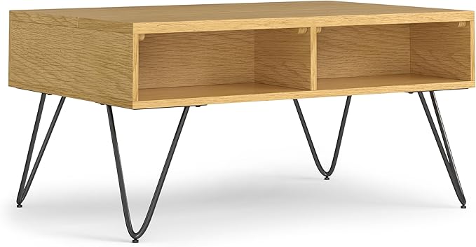 SIMPLIHOME Hunter Small Lift Top Coffee Table, 36 inch, Oak - LeafyLoom