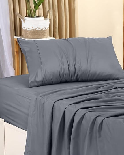 Utopia Bedding Twin Bed Sheets Set - 3 Piece Bedding - Brushed Microfiber - Shrinkage and Fade Resistant - Easy Care (Twin, Grey) - LeafyLoom