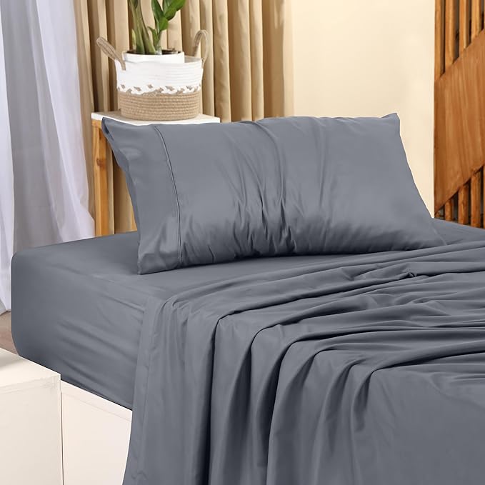 Utopia Bedding Twin Bed Sheets Set - 3 Piece Bedding - Brushed Microfiber - Shrinkage and Fade Resistant - Easy Care (Twin, Grey) - LeafyLoom