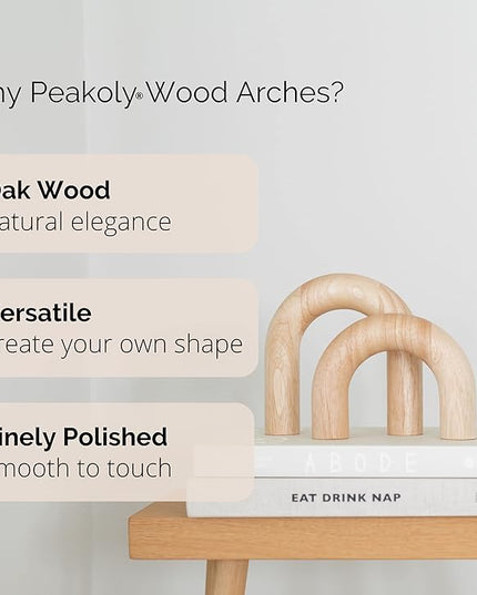 Wood Arch Decorative Objects - Suitable for Coffee Table Decor, Neutral Home Decor for Shelves, Shelf Decor Aesthetic, Modern Bookshelf Decor, Entryway Decor, Home Decorations for Living Room - LeafyLoom
