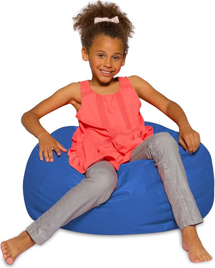 Posh Creations Bean Bag Chair for Kids, Teens, and Adults Includes Removable and Machine Washable Cover, Solid Royal Blue, 27in - Medium - LeafyLoom