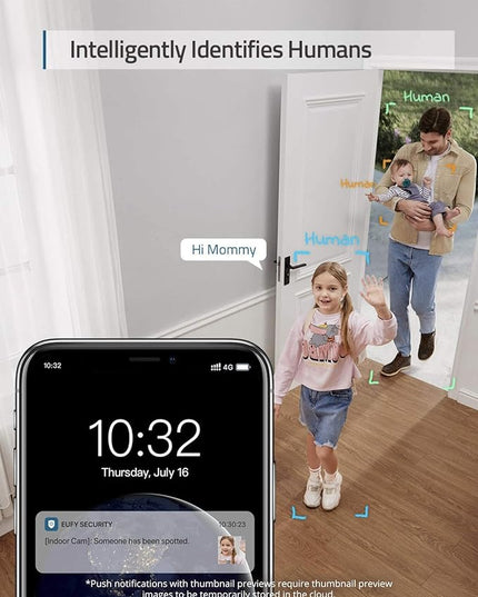 eufy Security Indoor Cam C120 2-Cam Kit | 2K Security Indoor Camera | Plug-in Camera with Wi-Fi | Human and Pet AI | Works with Voice Assistants | Night Vision | Two-Way Audio | HomeBase 3 Compatible eufySecurity