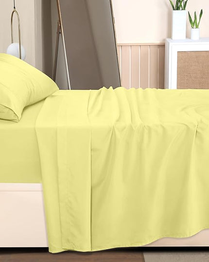Utopia Bedding Twin Bed Sheets Set - 3 Piece Bedding - Brushed Microfiber - Shrinkage and Fade Resistant - Easy Care (Twin, Yellow) - LeafyLoom